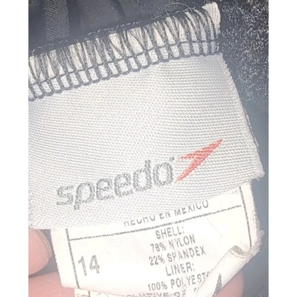 Speedo Women's One Piece Swimsuit Black Full Coverage Size 14